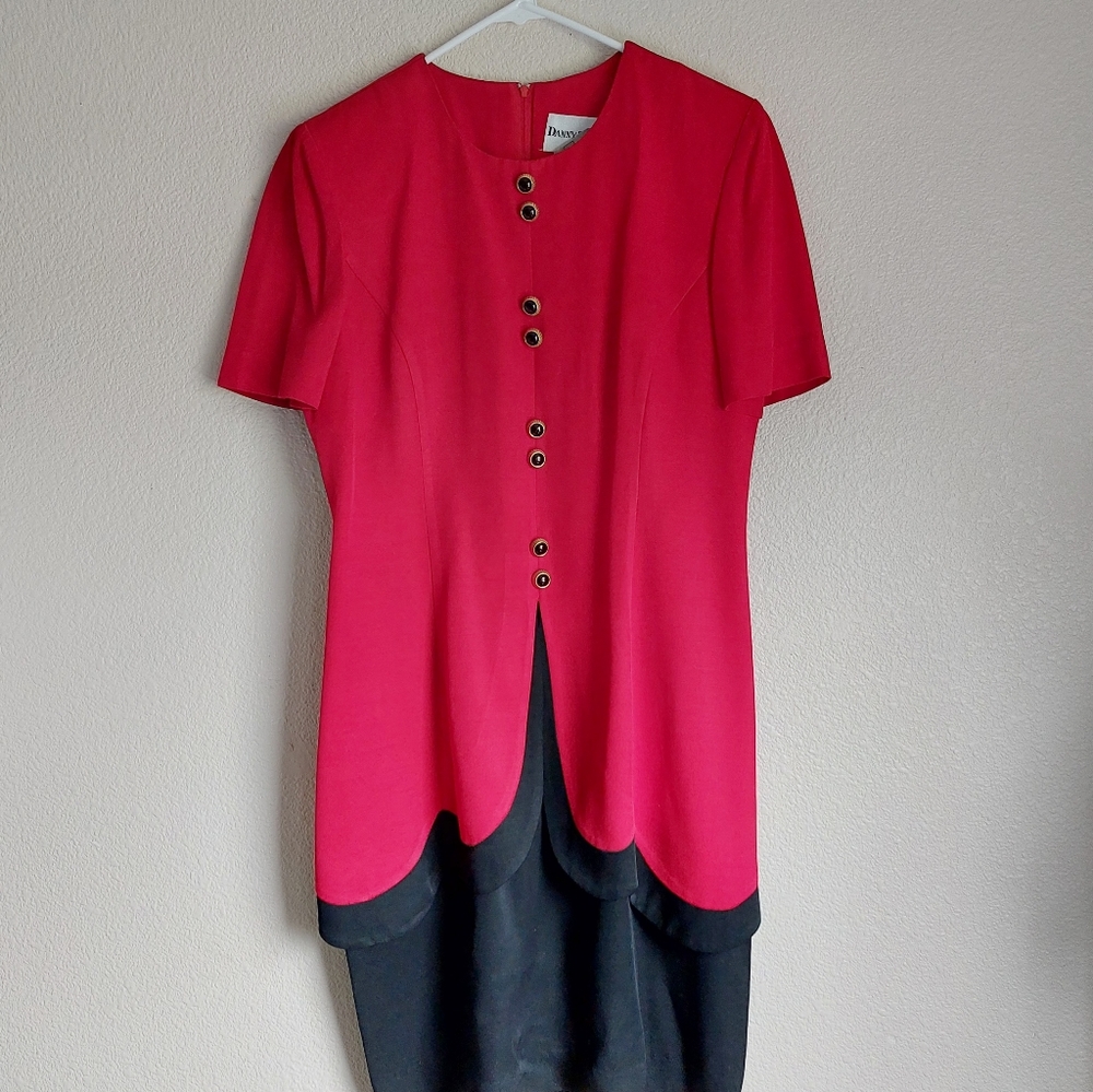 VINTAGE DANNY AND NICOLE DRESS RED BLACK MADE IN USA